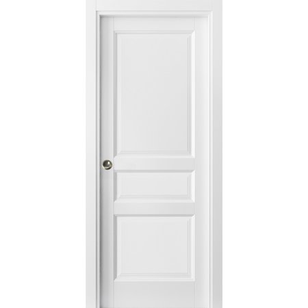 SARTODOORS Pocket Interior Door, 36" x 80", White LUCIA31PD-BEM-36